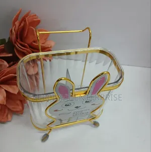 Acyric Mouse Shape Spoon Holder With Gold Stand