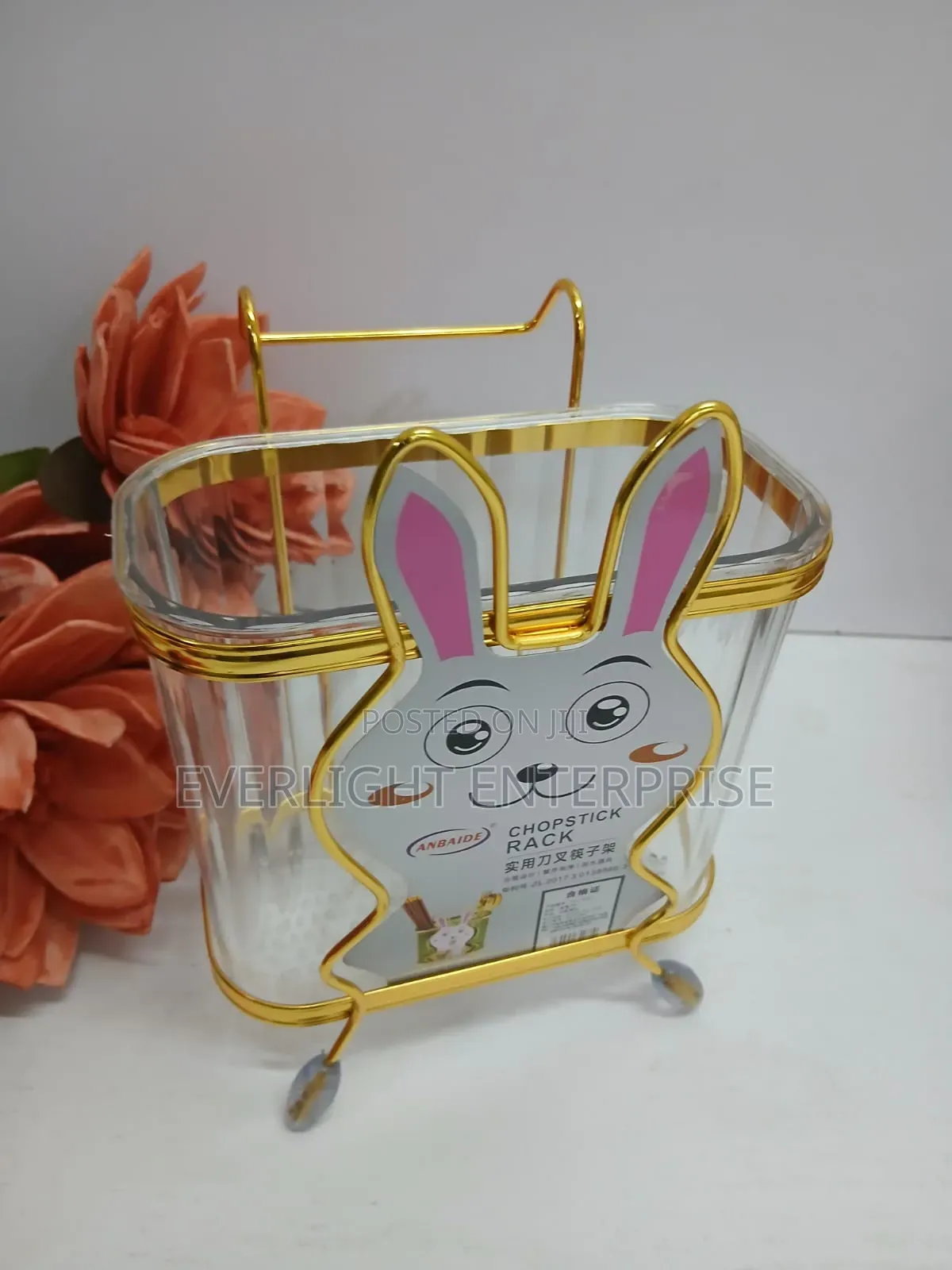 Acyric Mouse Shape Spoon Holder With Gold Stand