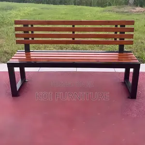 Weather-Resistant Outdoor Garden Bench With Solid Wood Slats