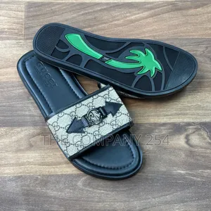 Quality Casual Leather Designer Men Slides Open Shoes