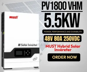 Must 5.5kva - 48v VHM 80a MPPT Hybrid Inverter - 250 VDC