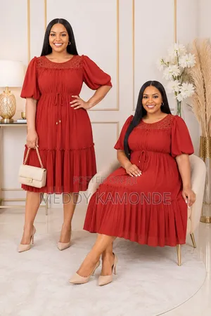 Quality Brown Chiffon Dress