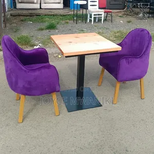 Restaurant Set 2 Seater, With Velvet Purple Seats 