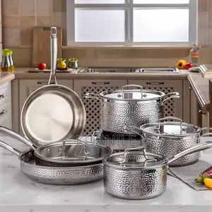 10 PCS Premium Tri-Ply Stainless Steel Cookware Set (Pot Pan)