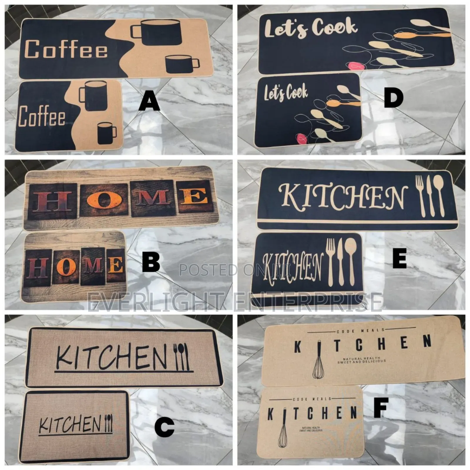 * Rubber Kitchen Mats