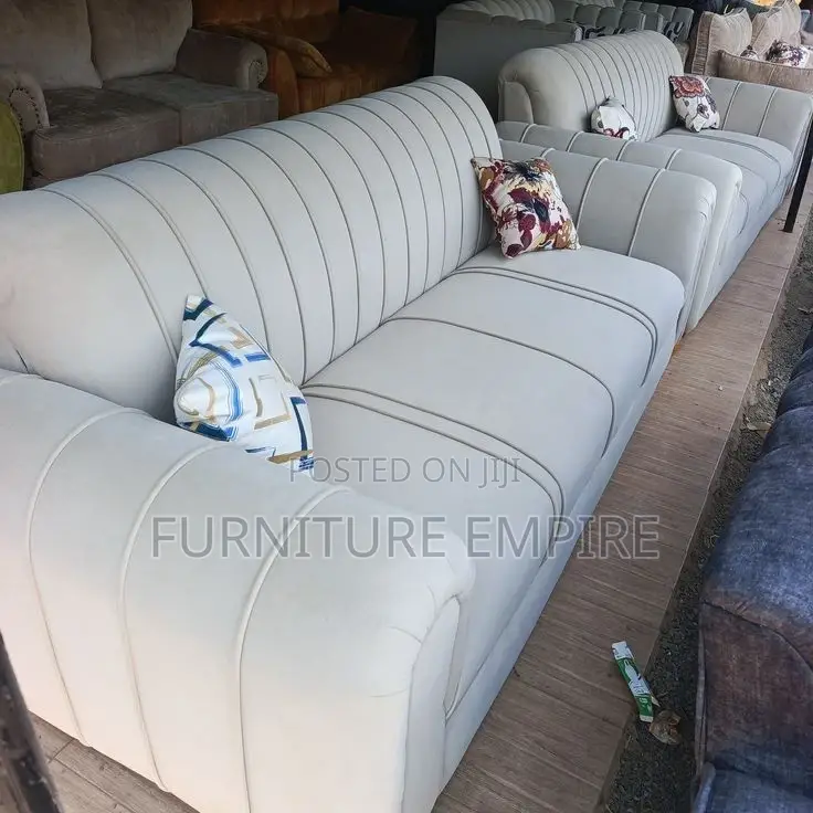 Beige Upholstered Sofa