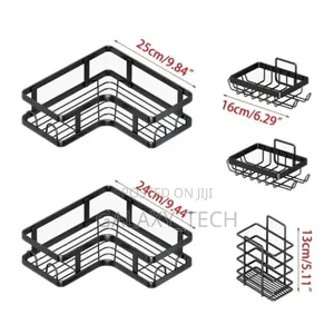 5in1 Metallic Bathroom Organizer Shower Caddy