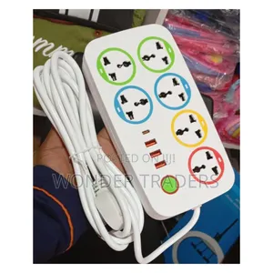 *Power Socket Extension Cable With 6 Socket 4 Usb Charging Port*