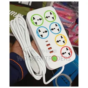 *Power Socket Extension Cable With 6 Socket 4 Usb Charging Port*