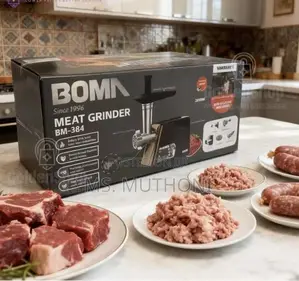 Boma Bm-384 Electric Meat Grinder With a Black Housing and S.Steel