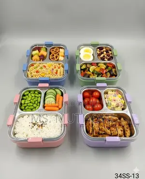 Modern Leak Proof 3 Grid Stainless Steel Insert Lunch Box