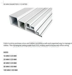 Trunking 25mm×16mm×2900,40mm×25mm×2900,50mm×50mm×2900,100mm×50mm×2900