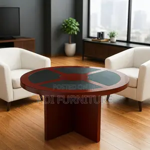 Boadroo Table; Round Conference Table – Wallnut