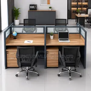 Brown Wooden 4-Seater Imported Workstation