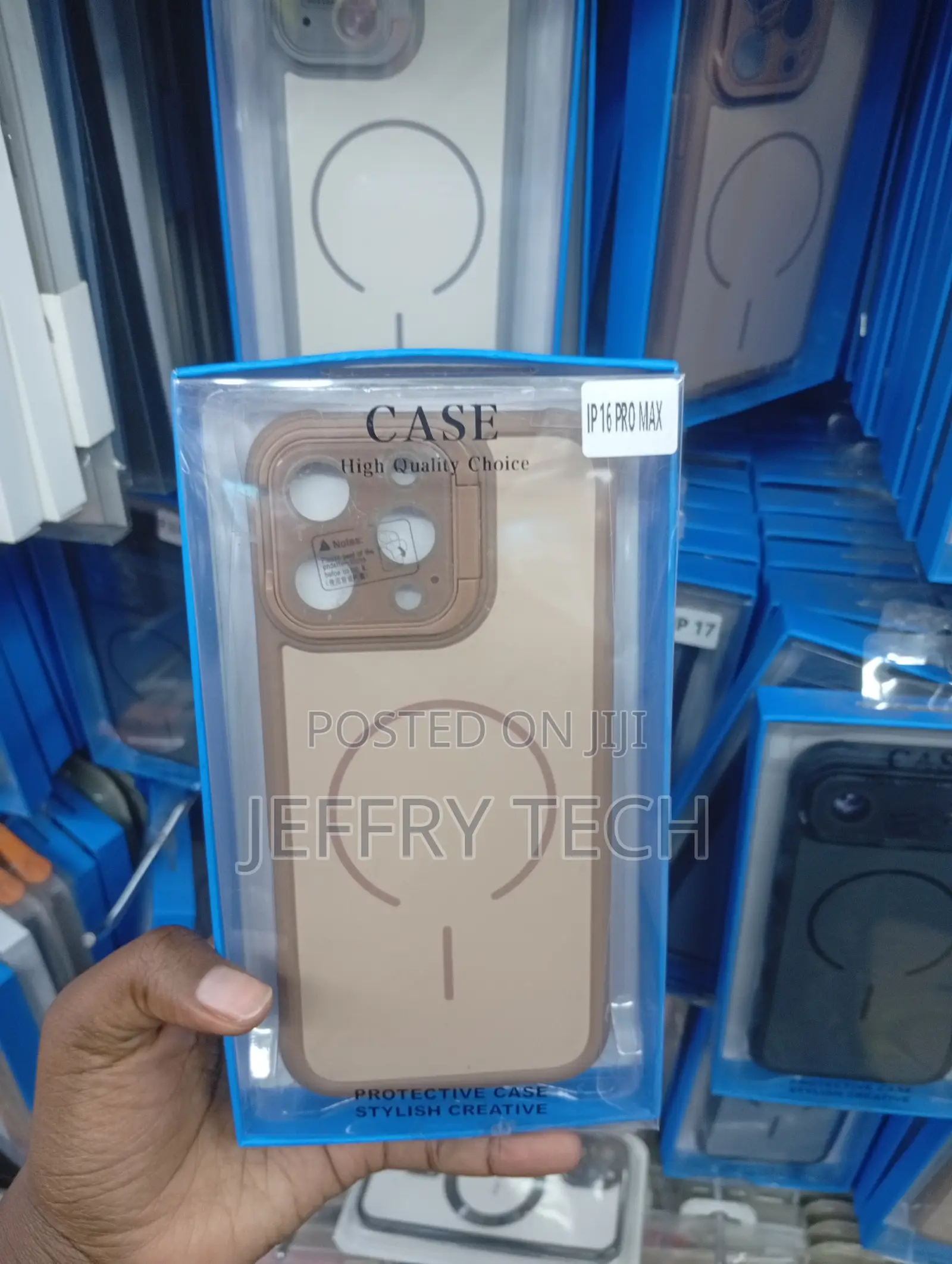 iPhone 16 Pro Max Generic Tan and Clear Protective Case