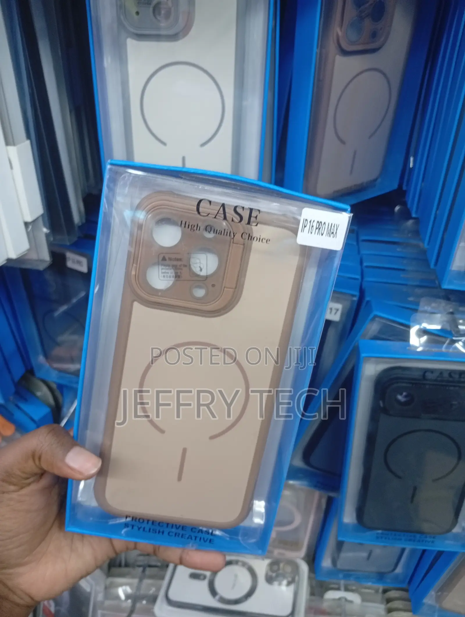 iPhone 16 Pro Max Generic Tan and Clear Protective Case