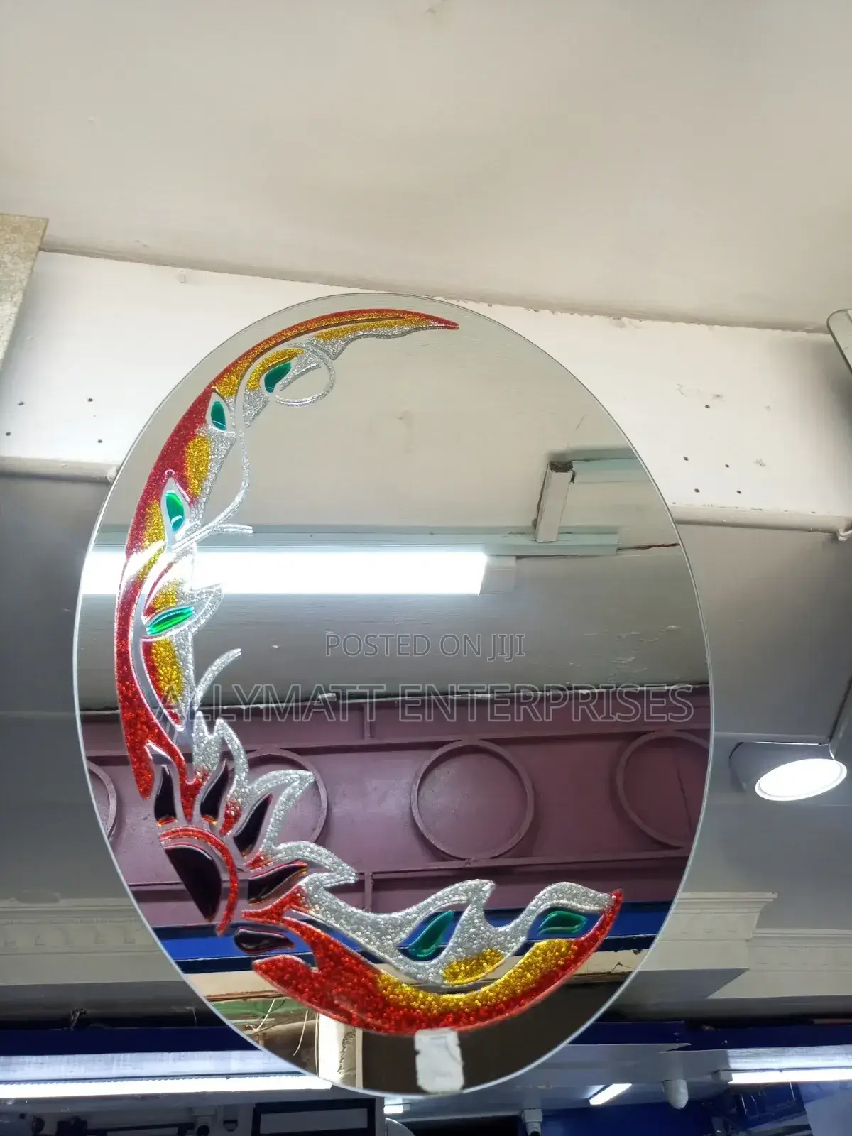 Oval Decorated Mirror