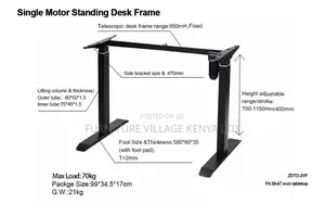 Executive Laptop Height Adjustable Standing Desk Frame