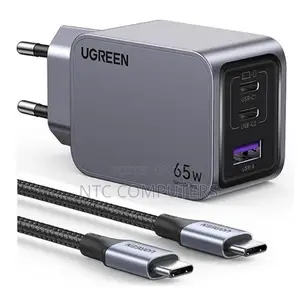 Ugreen Nexode Pro 65w 3-Port Gan Fast Charger Uk Grey+1.5m 100w Cable