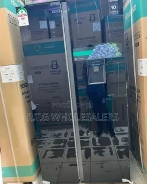 Silver Hisense 434l Inverter Side by Side Refrigerator