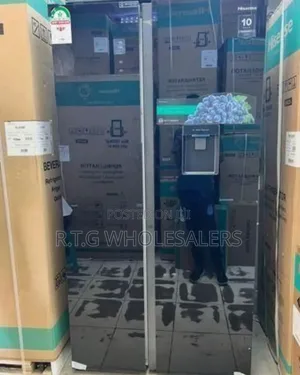 Hisense 541l Side by Side Fridge Black Glass Inverter
