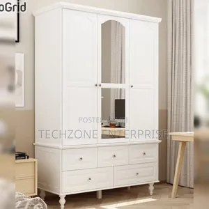 Modern Executive Assembled Wooden Wardrobe, Sleek White 