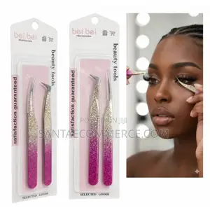 Professional Glitter Eyelash Tweezers Set