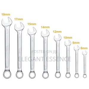 Ingco 8-Piece Yellow Chrome Plated Combination Spanner Set 6-19mm