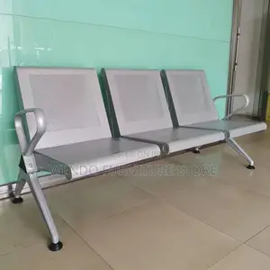 Office Bench; Metallic Reception Three Seaters Office Airport Bench