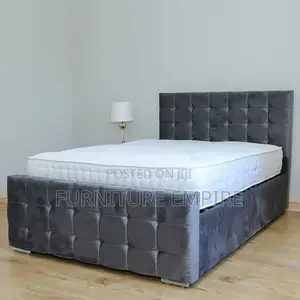 Gray Tufted Velvet Bed Frame