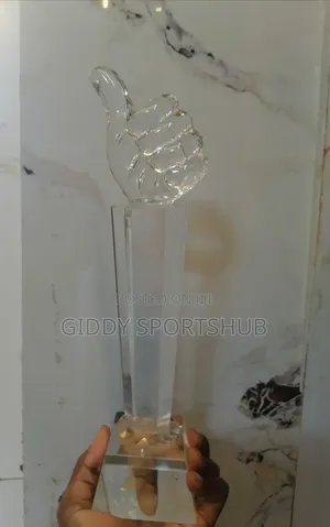 Crystal Thumbs Up Trophy
