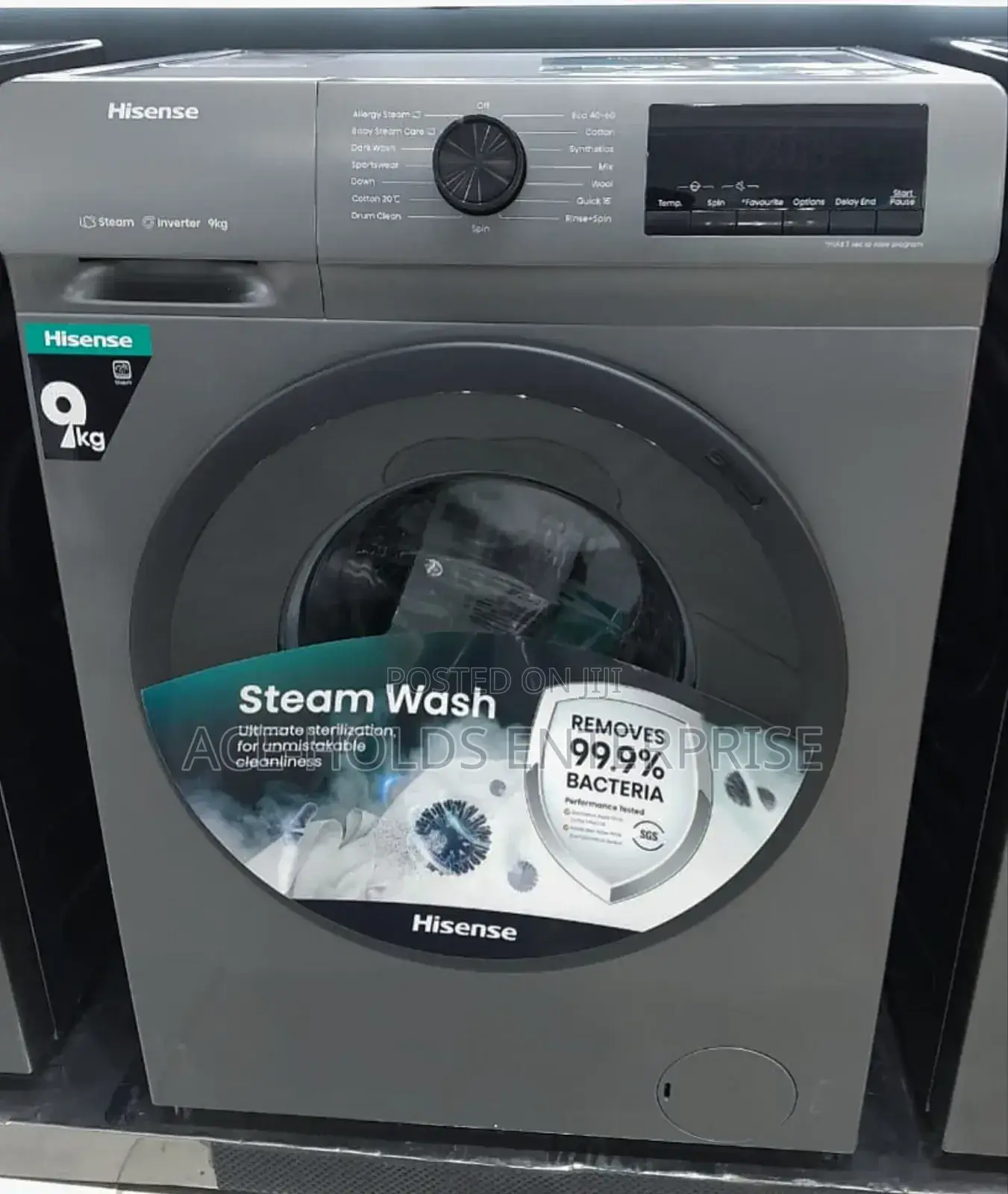 Hisense Washing Machine Front Load 9kgs - Wash and Spin.