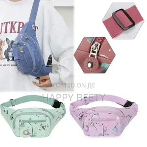 *Water Proof Waist Bags Lightweight Korean-Style Cross Body Bag