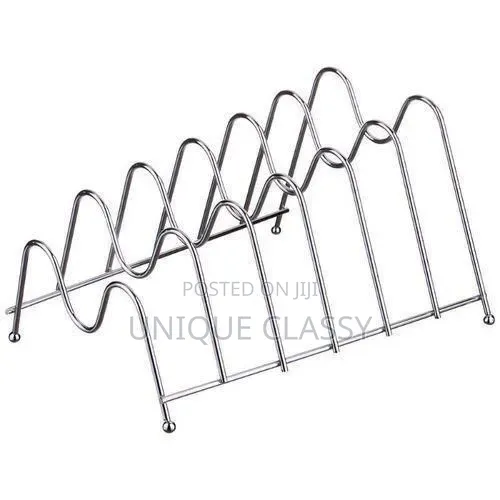 Silver Stainless Steel Plate Stand Organizer