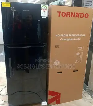 Black - Tornado 304 Litres No Frost Fridge, Double Door