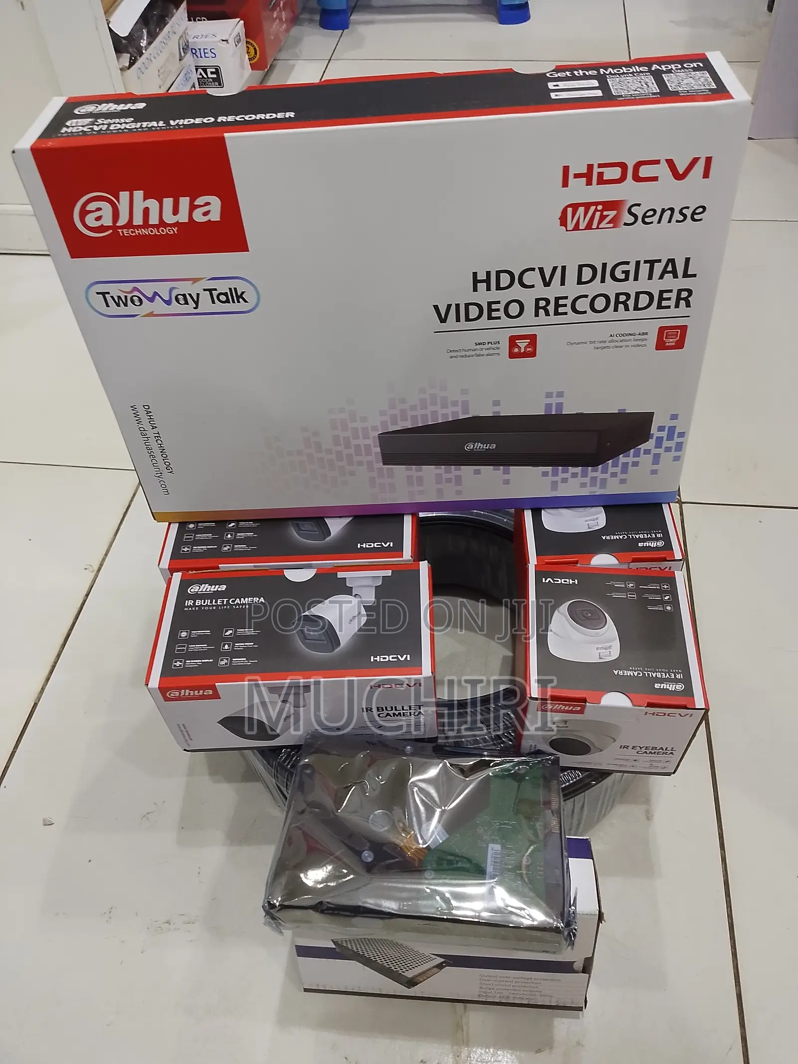 Complete 4 Cameras Dahua 4channel CCTV Full Package 1080p Camera