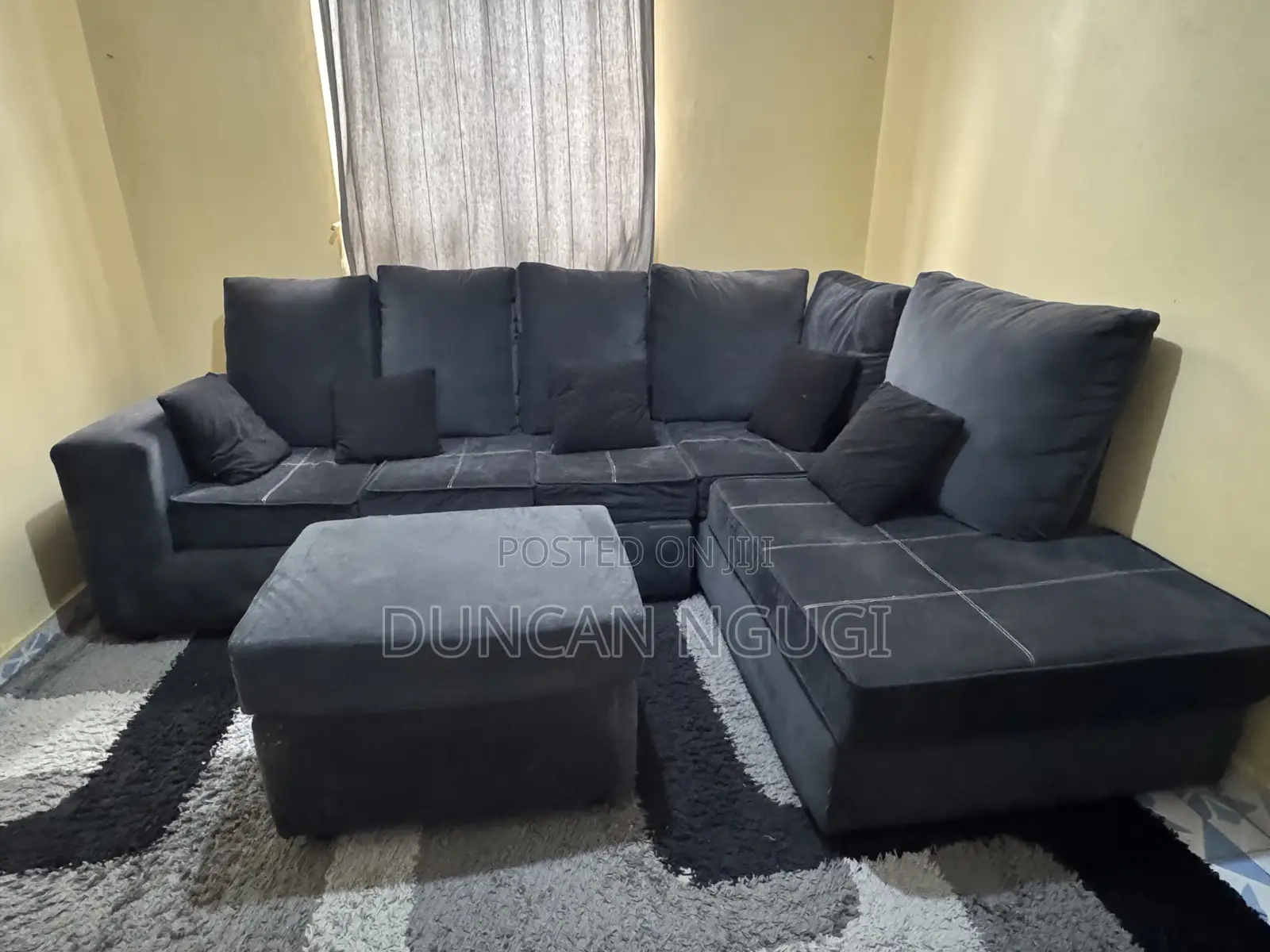 6 Seater L-Shaped Corner Sofa + Ottoman