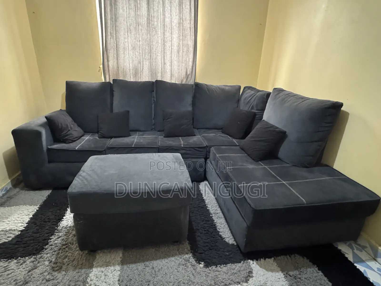 6 Seater L-Shaped Corner Sofa + Ottoman