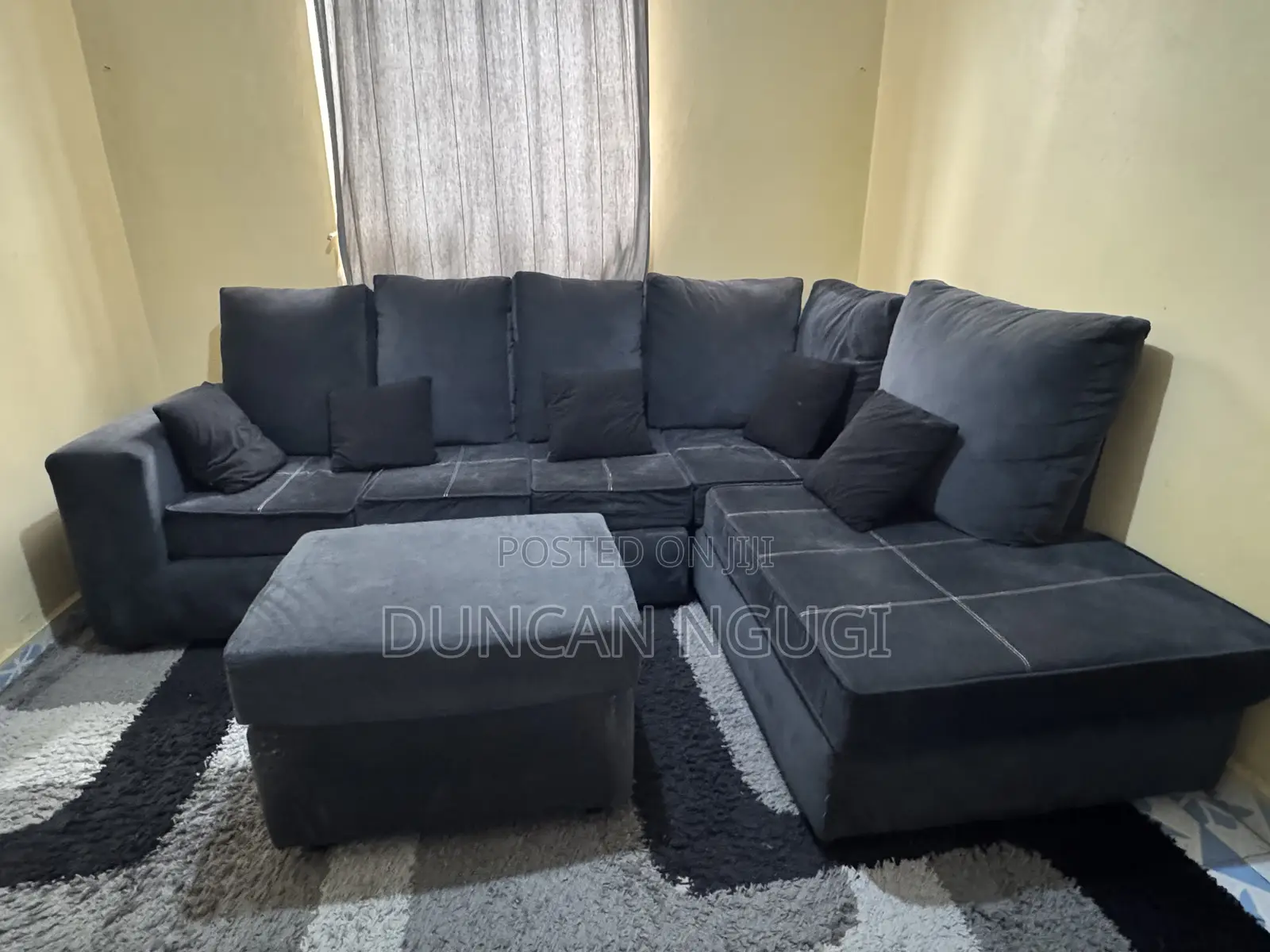 6 Seater L-Shaped Corner Sofa + Ottoman