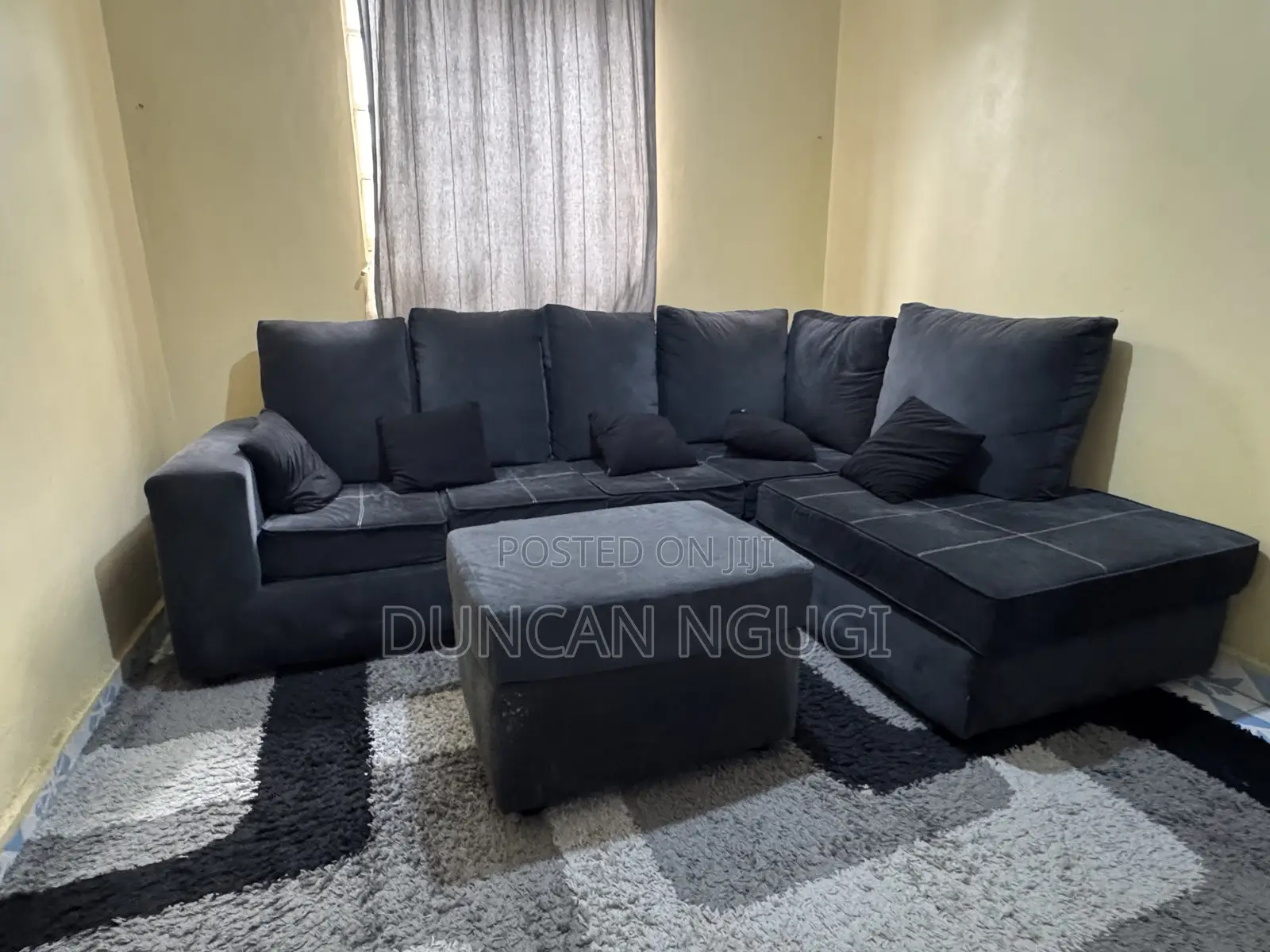 6 Seater L-Shaped Corner Sofa + Ottoman