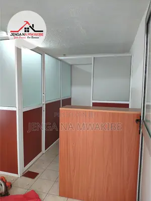 Aluminium Glass Partition Office Entrance With Matte Brown Framework