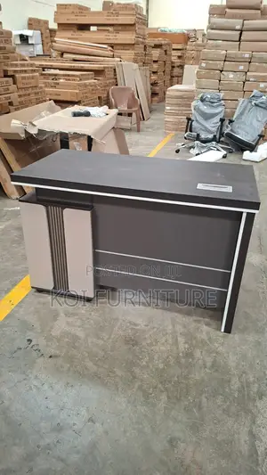 Office Desk :Grey Oak 1.4m Lunato Study Desk With Lockable Drawer Unit