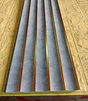 Premium Grey With Gold Groves Ps Fluted Accent Wall Board