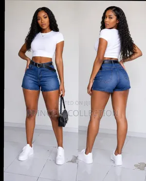 Women Denim Short, Top, Sneakers