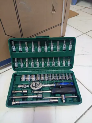 46pcs Compact Socket Wrench Spanner Tool Box Set