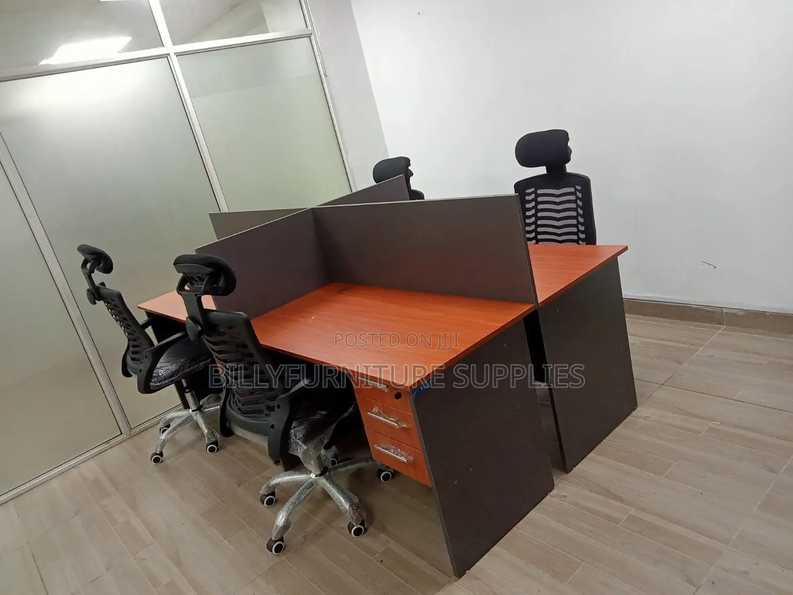 4 Way Cluster Workstation Nairobi – Space Efficient Office Design