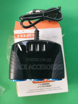 New 3 Way Car Splitter Adapter 3 Usb