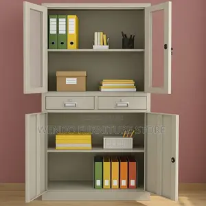 Office Cabinet; Document Storage Cabinet With Two Doors Glass Display