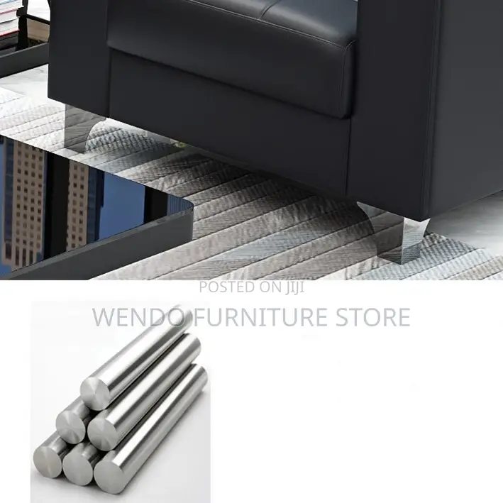 Office Sofa; Five Seaters Executive Black Leather Office Sofa Set
