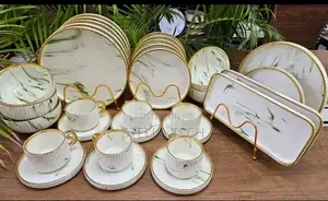 Utiful 32pcs Dinner Set Dark Green Design in Stock